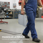 Set of 2 Non-Slip Metal Car Dollies with Lockable Swivel Wheels, Silver