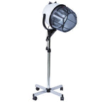 HOMCOM 1180W Adjustable Height Hood Hair Dryer, Hair Dryer with 60-Minute Timer and Swivel Wheels, Made of PP, PC and Steel, 65x65x115-165 cm, White