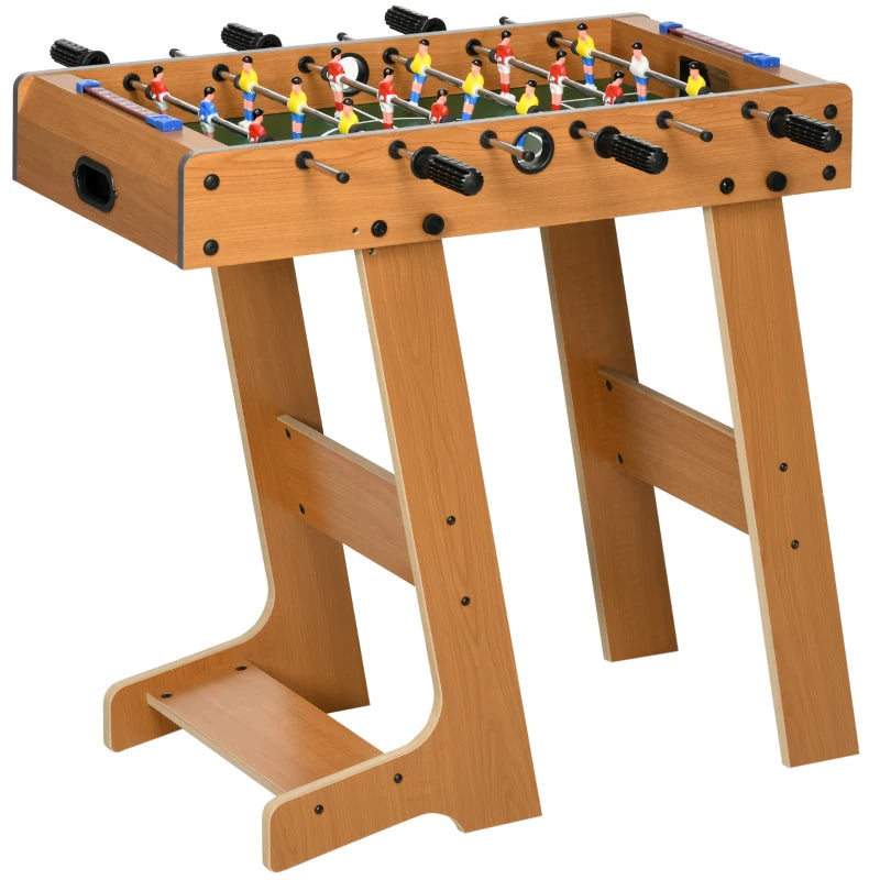 Folding Wooden Table Football with 6 Rods, 18 Players and Scoreboard, 69x37x70cm - Borge' Group Limited