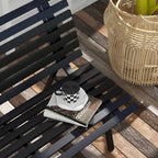 Outsunny Outdoor Bench in 2 -seater Aluminum St slable, 123x67x79cm, Black - Borgè