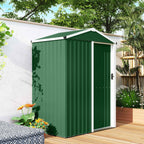 Outsunny 1.1m² Steel Garden Shed with Lockable Sliding Door, 136x87x179cm, Green