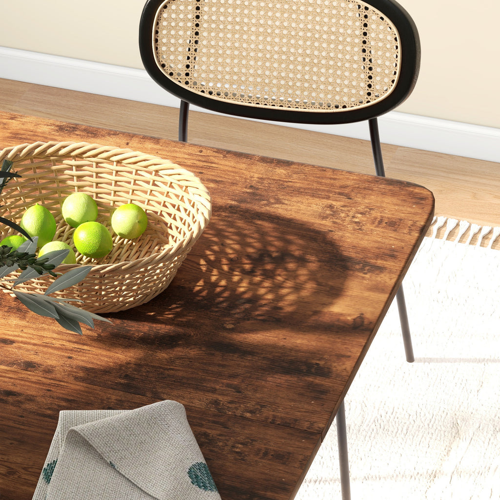 Foldable Table with 6 Wheels and Shelf Industrial Style Wood and Metal, Rustic Brown