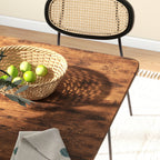 Foldable Table with 6 Wheels and Shelf Industrial Style Wood and Metal, Rustic Brown