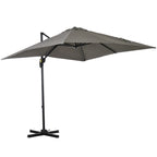 2.5x2.5m Hand Crank Garden Umbrella with 360° Rotation and Adjustable Parasol, Light Grey