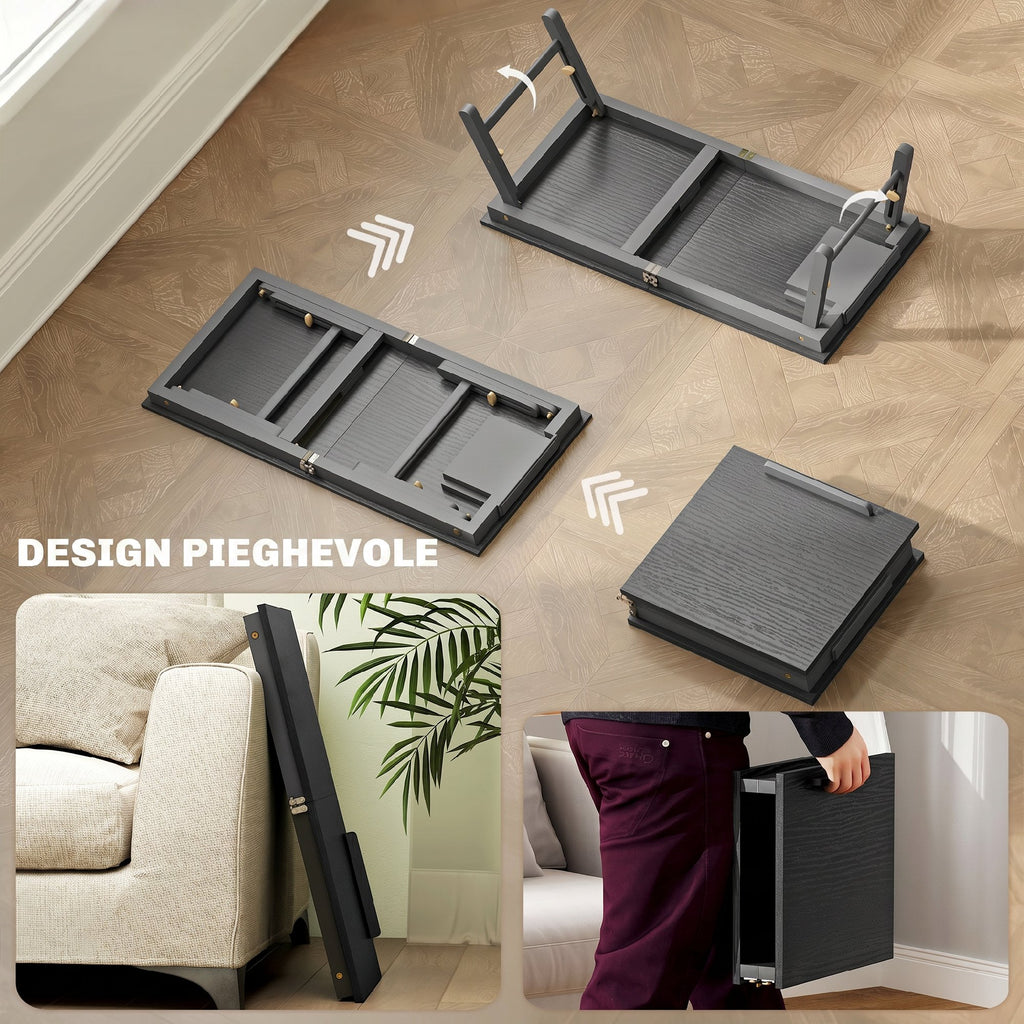 HOMCOM Tilting and Adjustable Monitor Stand with Side Drawer, Wooden, 83.5x33x23.5-34 cm, Black