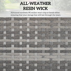 Outsunny garden trunk in Rattan pe with internal coating in waterproof fabric, 76x45x48 cm, gray - Borgè