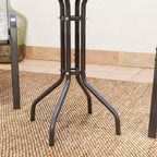 Outsunny 3-Piece Garden Set with 2 Garden Chairs 54x71x93 cm and Round Table Ø60x71 cm in Dark Grey Steel