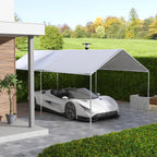 Outsunny 6x3m White Anti-UV PE Carport Replacement Cover with Bungee Cords
