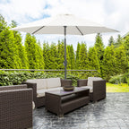 2.6x2.4 m Garden Umbrella with Crank and Tilting Head, in Aluminum and Polyester, Beige and Black