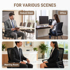 HOMCOM Ergonomic Office Chair with Armrests for Waiting Room, Black