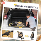 Foldable Dog Stroller for Small and Mini Dogs with Basket and Cup Holder, 75x46x94 cm, Coffee