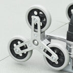 Folding 6-Wheel Luggage Cart, Max 70 kg, with Rope and Removable Handle, 47x47x100 cm, Black and Silver