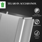 HOMCOM 3-Compartment Waste Bin, Silver