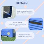 PawHut Outdoor Dog Kennel for Small Dogs in PE with Entrance and 2 Side Air Vents, 60x42x40 cm, Blue and White