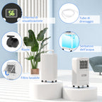 12L Portable Touch Dehumidifier with Drain Hose, Timer and Filter, in ABS, 28x18x50.6 cm, White