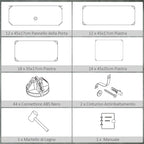 Space-Saving Modular Shoe Rack, 12 Cubes 45x35x16 cm in Steel and PP, Black and White