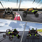 AIYAPLAY Electric Ride-On Toy Car for Children 3-5 Years Old, 12V, Licensed by KAWASAKI, Dual Motor, Remote Control and Music, Black