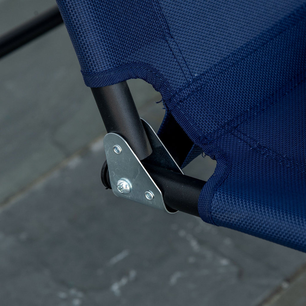 3 Seater Garden Swing with Adjustable Canopy, Oxford Fabric and Steel, Dark Blue