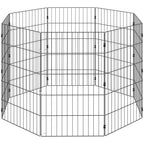 PawHut Dog Playpen Expandable Foldable Metal Enclosure 50x80cm Black