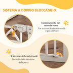 Small and Medium Dog Gate with Automatic Closing, in Steel and PA, 74-100x76 cm, White - Borgè