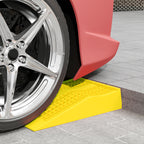 2-Pack 3-Ton Plastic Car Loading Ramps with Non-Slip Surface, Yellow