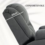Lift Massage Reclining Chair with 2 Pockets and Remote Control, 93x104x105 cm, Grey