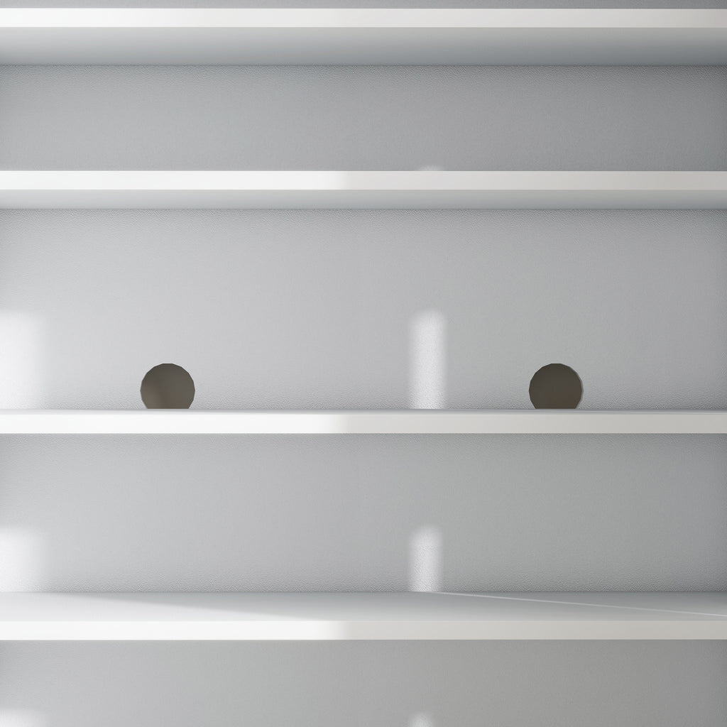 HOMCOM Mobile Shoe Rack for 15-20 Pairs of Shoes, Adjustable Shelves and Soft Closing, White - Borgè