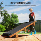 Sun Lounger with 4-Position Adjustable Backrest, Wheels and Headrest, Black