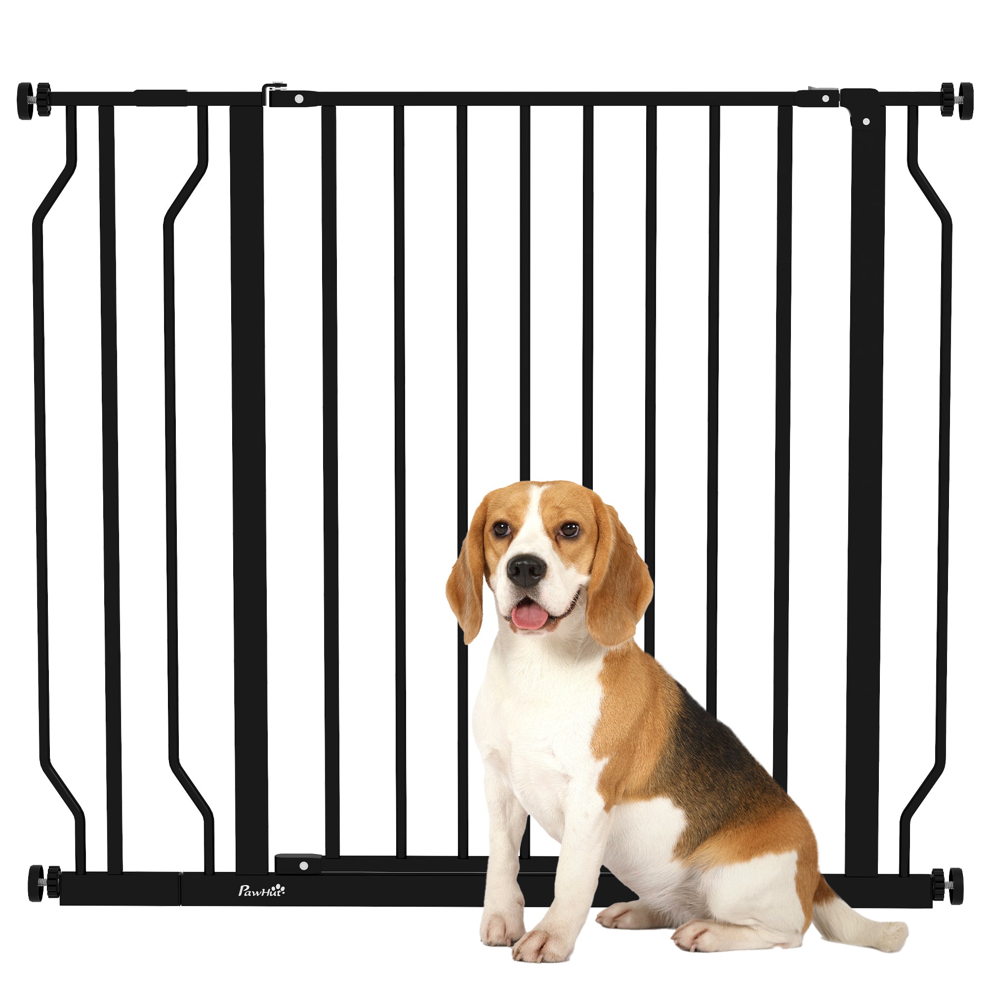 Extendable Dog Safety Gate 75-95 cm in Steel and ABS, 75-95x76 cm, Black