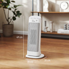 2000W Electric Ceramic Heater, 4 Modes and Adjustable Heating, 55° Oscillation, White