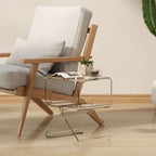 2-Tier Geometric Acrylic Coffee Table with Triangular Legs, 40x30x45cm, Transparent