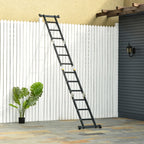 5 in 1 Black Aluminum Ladder for Indoor and Outdoor Use, Max Load 150kg, 370x61x11 cm