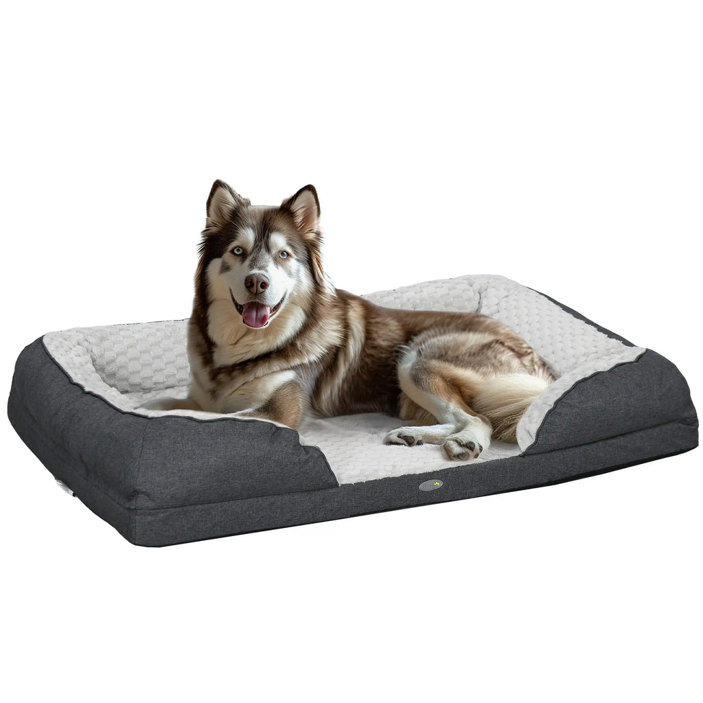 Large Dog Bed with Removable and Washable Cushion, 120 x 80 x 22 cm, Charcoal Grey