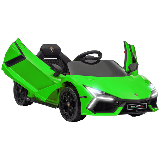 Electric Car for Children with LED Lights, Horn and Remote Control, in Plastic and Steel, 105x60x40 cm, Green