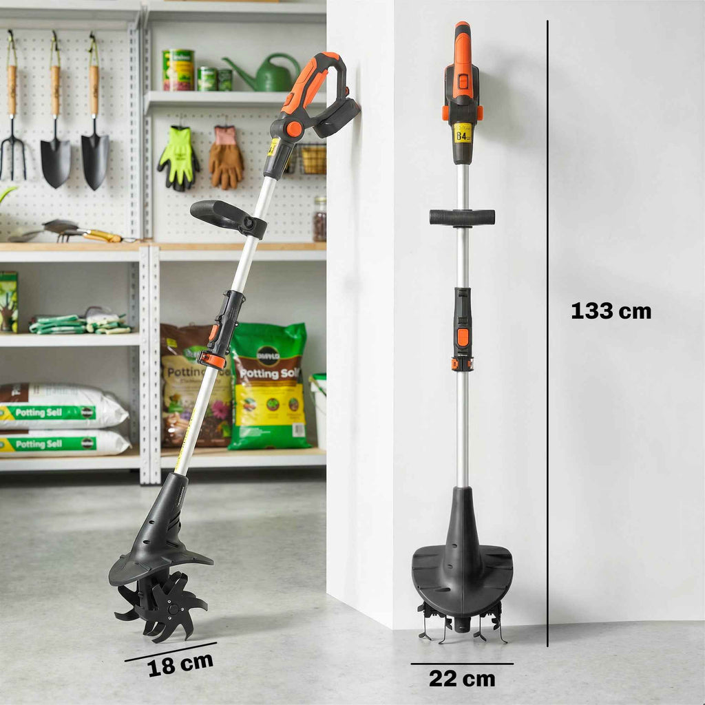 Outsunny Garden Cultivator, Width 20 cm, Depth 18 cm (Battery and Charger Not Included)