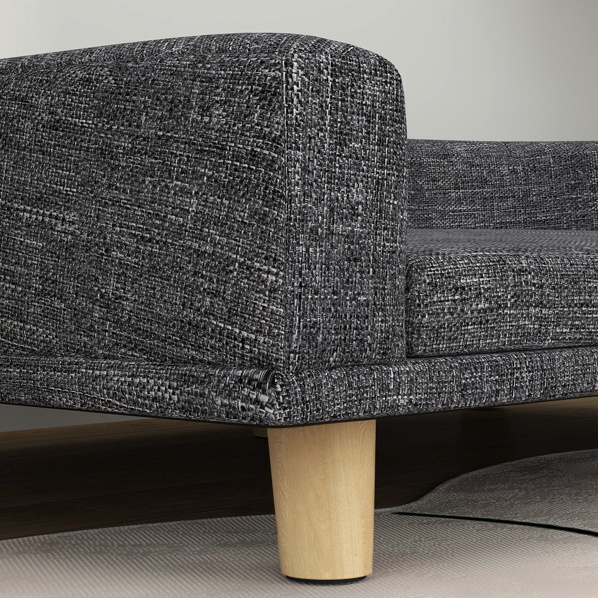 PawHut Large Dog Sofa with Removable Cushion, Polyester and Wood, 98x67x25 cm, Dark Grey