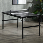 Folding Ping Pong Table with Carry Handle, Made of Aluminum and Wood, 152x76x72 cm, Black