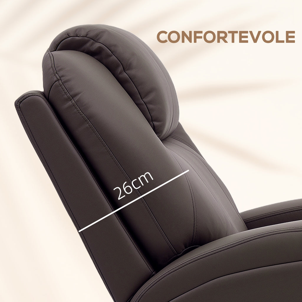 Reclining Massage Chair with 8 Massage Points and 5 Modes, 84x92x109cm, Dark Brown