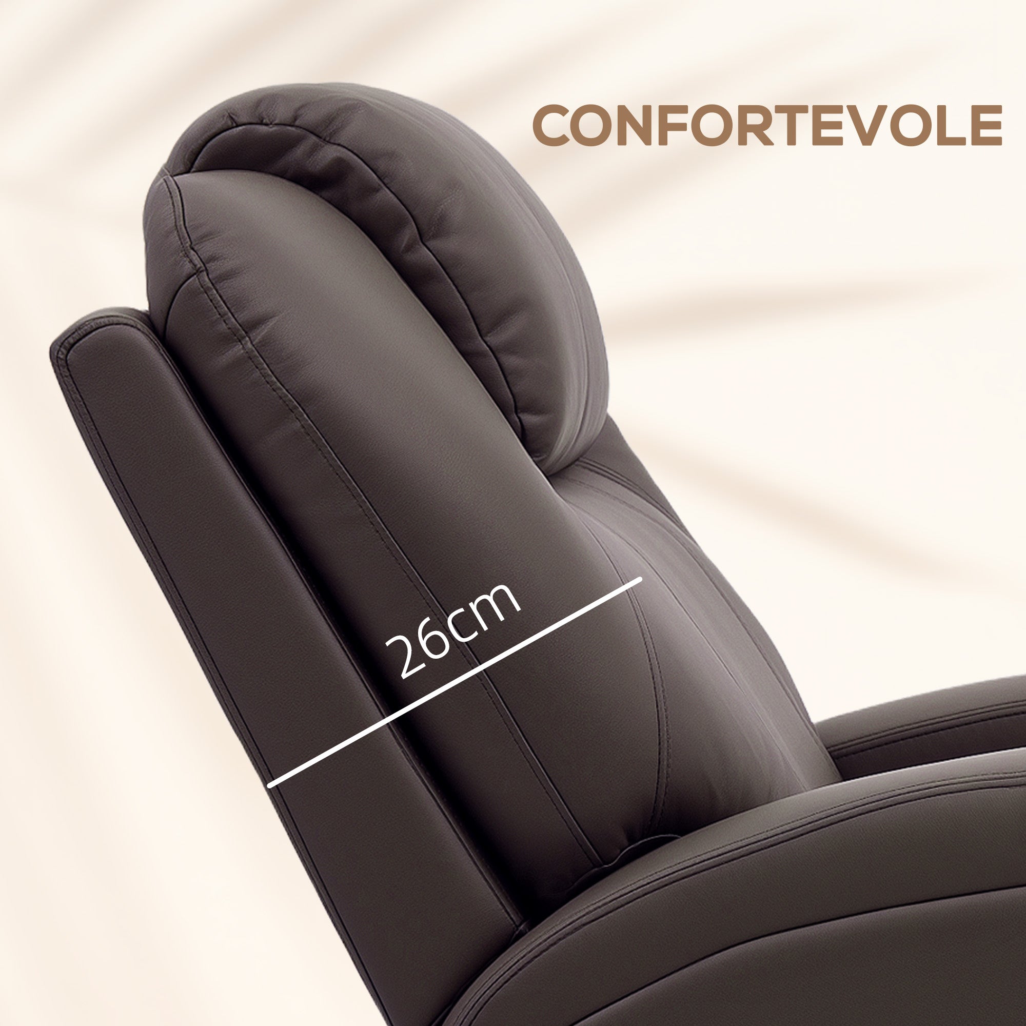 Reclining Massage Chair with 8 Massage Points and 5 Modes, 84x92x109cm, Dark Brown
