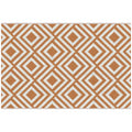Outdoor Carpet for Balcony and Terrace Reversible with Geometric Pattern, 182x274 cm, Brown and White