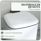 12L Pedal Bin with Silent Closure, Metal and PP, 24.5x32x34.5 cm, White