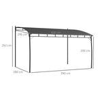 Outsunny Pergola Gazebo with 3 drainage, metal and polyester holes, 400x296x200/262 cm, dark gray - Borgè