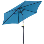 Garden Umbrella Ø2.6x2.4 m with Crank and Tilting Head in Aluminum and Polyester, Blue