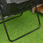 2-Section Rotating Garden Composter with 8 Air Vents, Home Composter in Steel and PP, 160 L, for Composting Organic Waste, 71x65x96 cm, Black - Borge' Group Limited