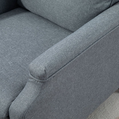 Fabric Relax Armchair with 130° Reclining Backrest and Double Footrest, Grey - Borgè