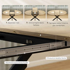 HOMCOM Industrial Dining Table for 4-6 People with Round Drop-Leaf Top, in Wood and Steel, 135x100x75 cm