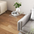 Homcom Living room coffee table in UC with smooth edges and rounded corners, 53.5x30.5x53.5 cm, transparent - Borgè