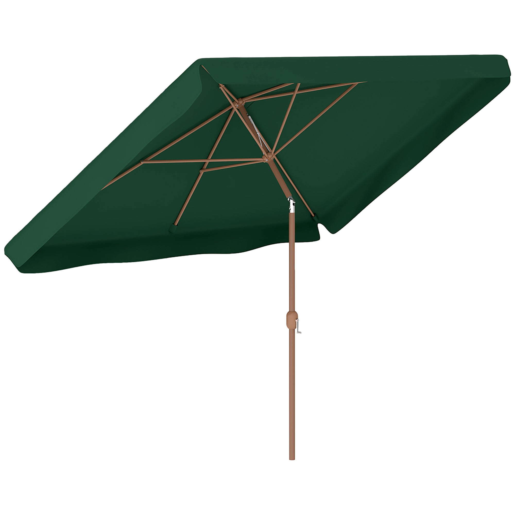 Garden Umbrella 2x3 m with Crank Opening, Tilting and Anti UV 50+, Green