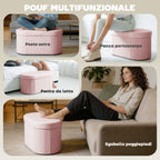 HOMCOM Foldable Storage Ottoman with 72L Capacity and Velvet Lining, 76x38x35 cm, Pink