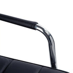 Ergonomic Office Chair in Black PU Leather, Study Chair with 5 Swivel Wheels, Padding and Adjustable Height, 52.5x54x84-99cm